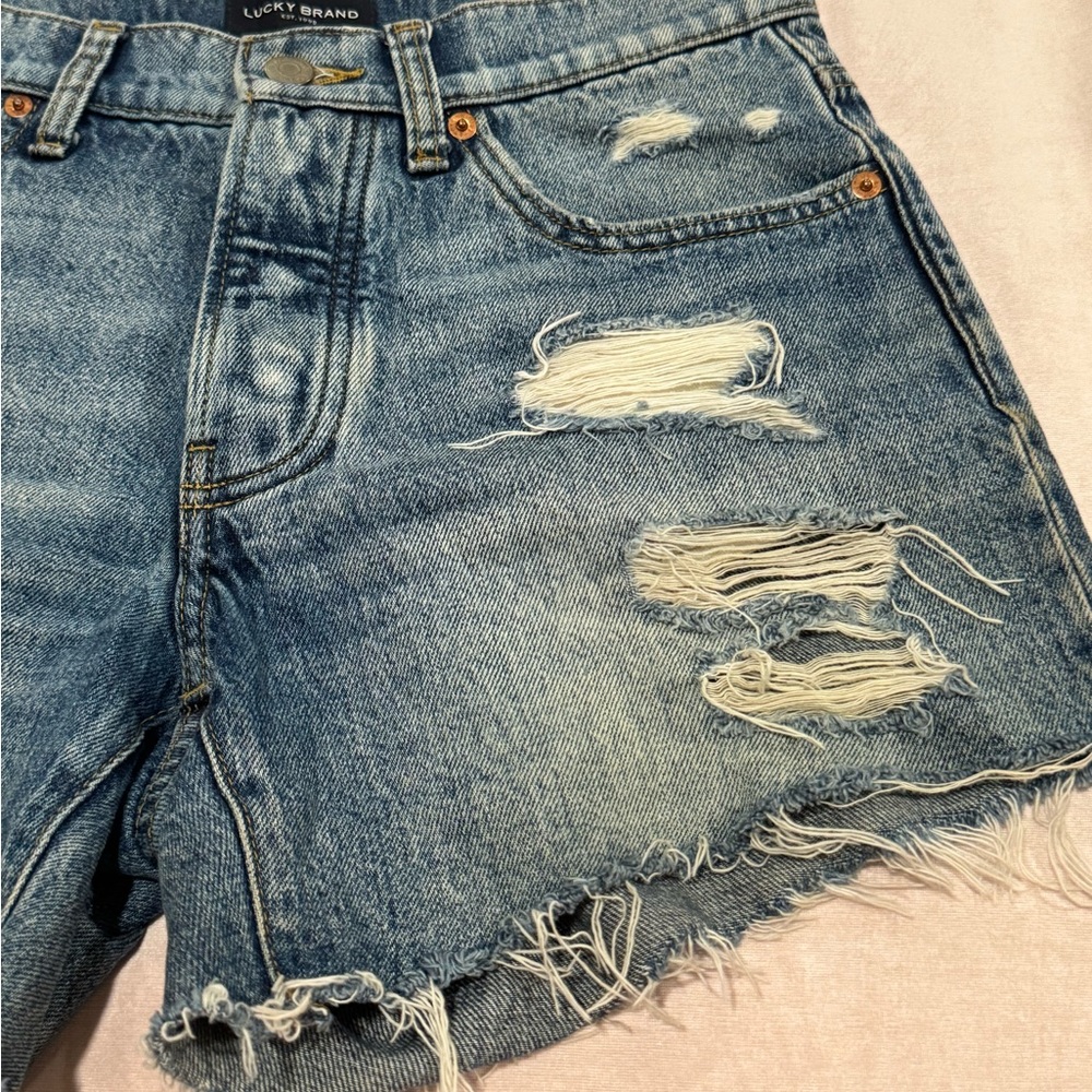 Lucky Brand Women's Ripped Blue Jean Shorts